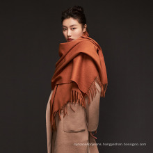 High Quality Women Autumn and Winter Custom Logo Solid-Color Wool Scarf